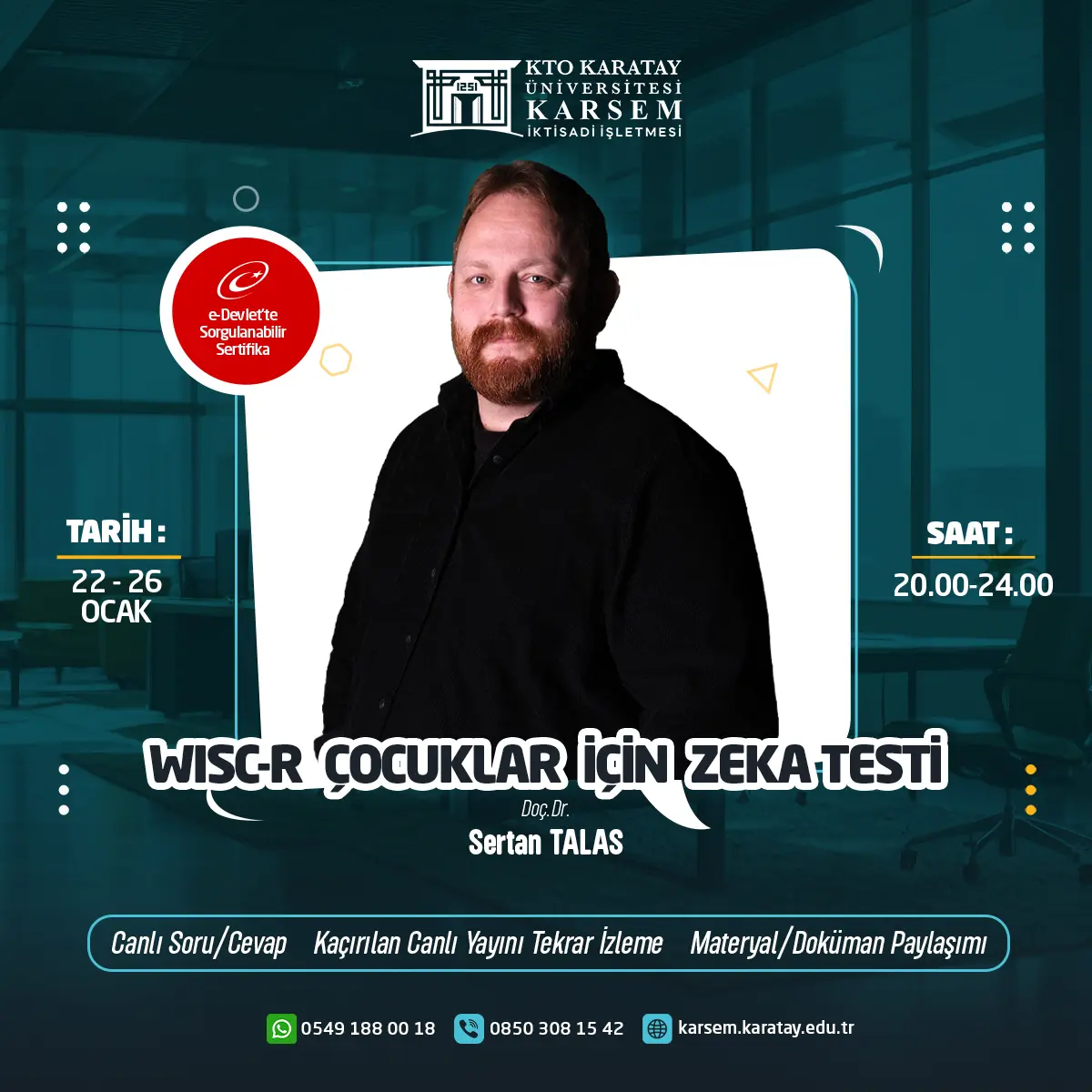 WISC-R Çocuklar için Zeka Testi Eğitimi Sertifika Programı (CANLI)