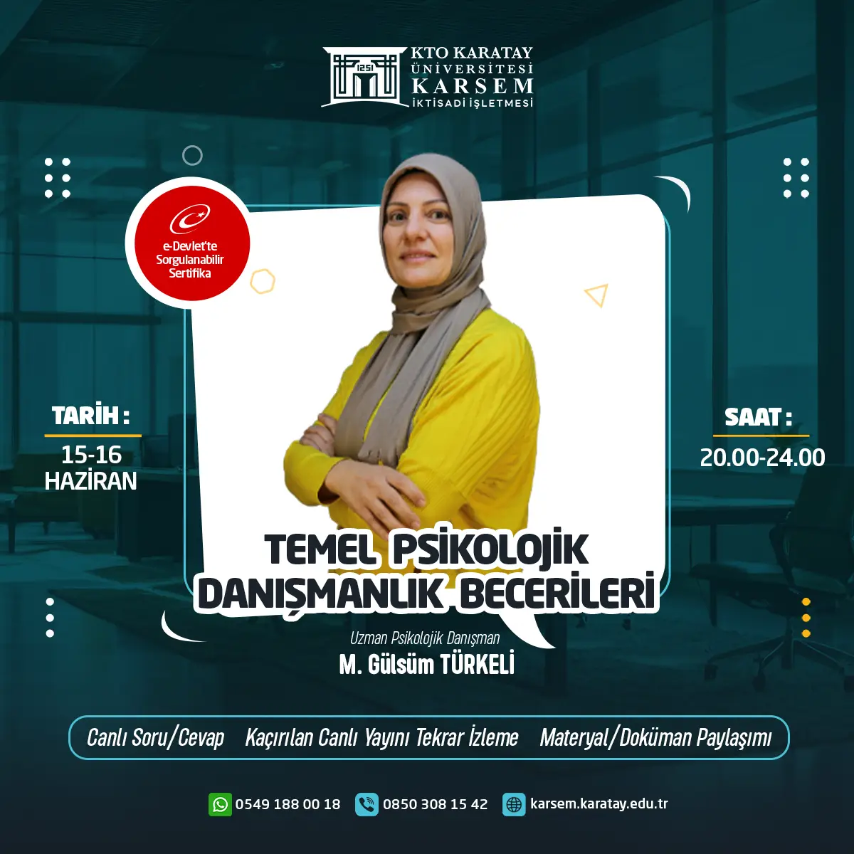 Temel Psikolojik Danışmanlık Becerileri Eğitimi (Canlı)