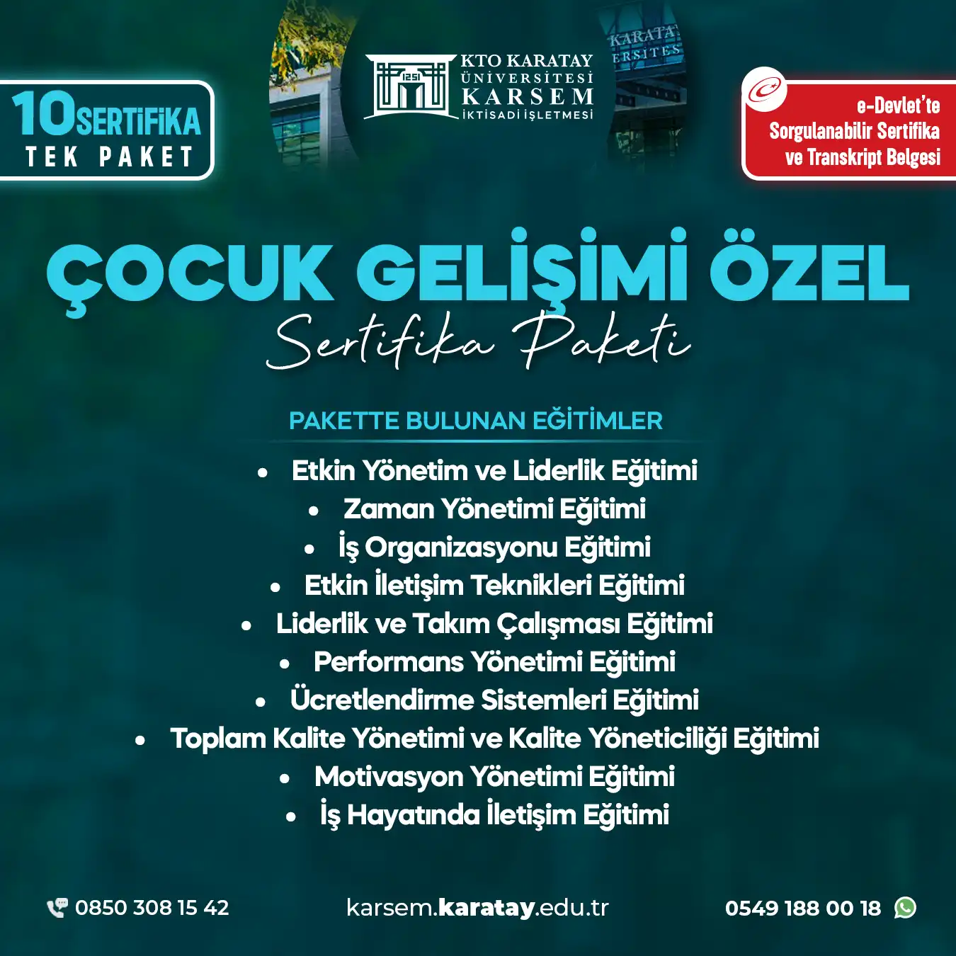 Çocuk Gelişimine Özel Sertifika Paket Programı