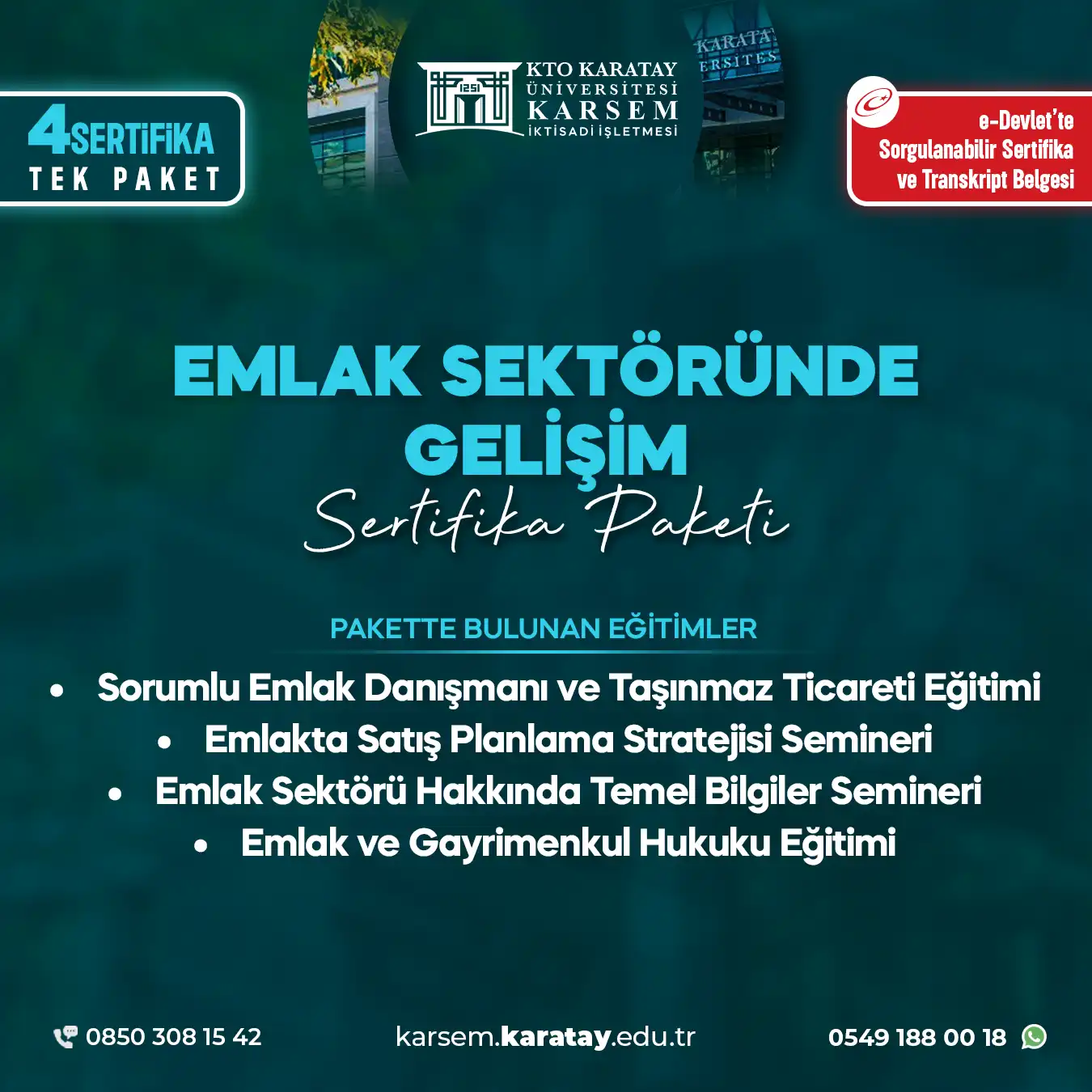 Emlak Sektöründe Gelişim Sertifika Paket Programı