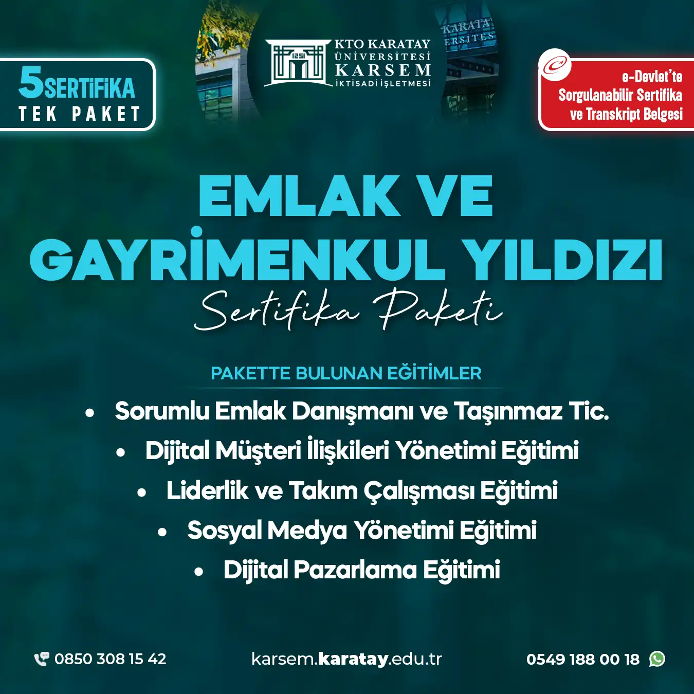 Emlak Ve Gayrimenkul Yıldızı Sertifika Paket Programı