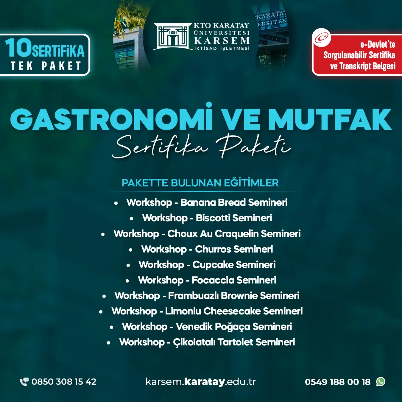 Gastronomi Ve Mutfak Eğitimi (10'Lu Seminer Paketi) Sertifika Paket Programı