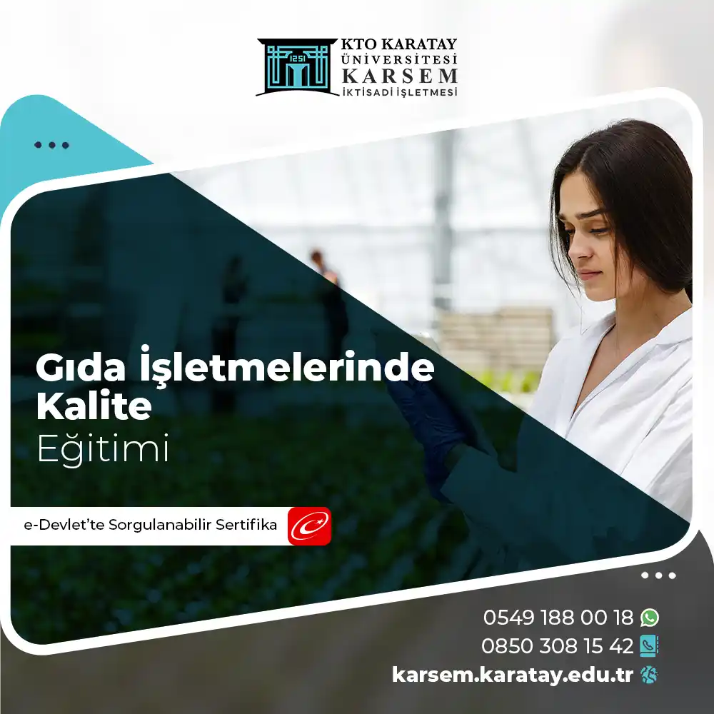 Gıda İşletmelerinde Kalite Eğitimi Sertifika Programı