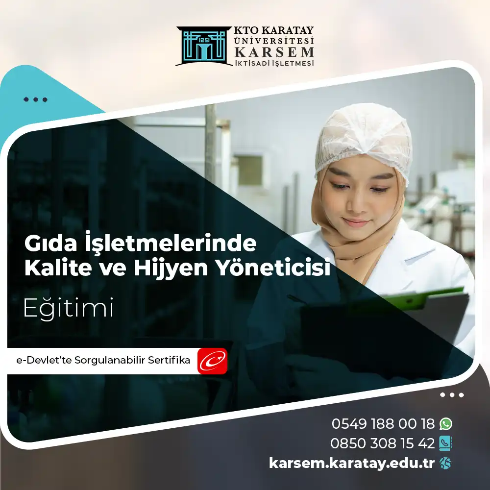 Gıda İşletmelerinde Kalite ve Hijyen Yöneticisi Sertifika Programı