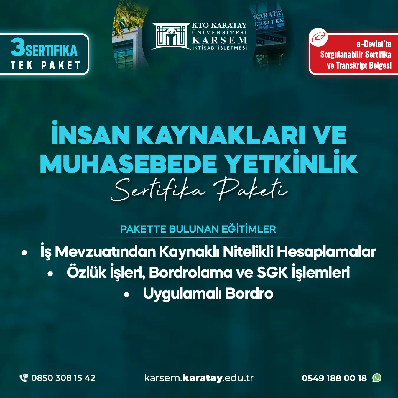 İnsan Kaynakları & Muhasebede Nitelikli Yetkinlik Sertifika Paket Programı