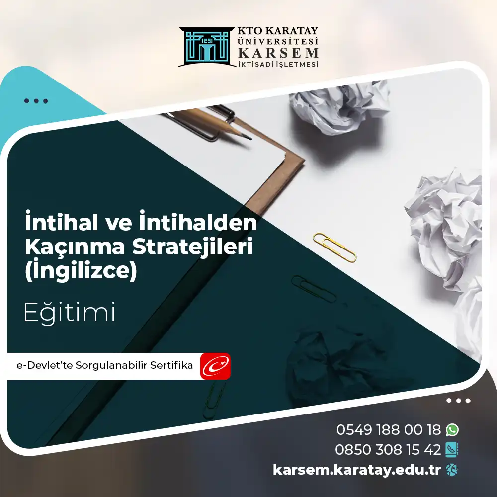 İntihal ve İntihalden Kaçınma Stratejileri (İngilizce) Sertifika Programı