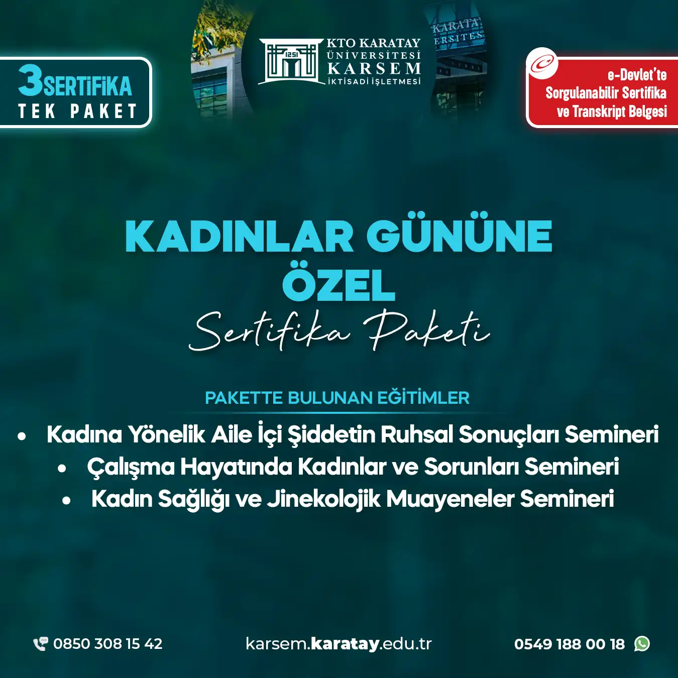 Kadınlar Gününe Özel Eğitim Sertifika Paket Programı
