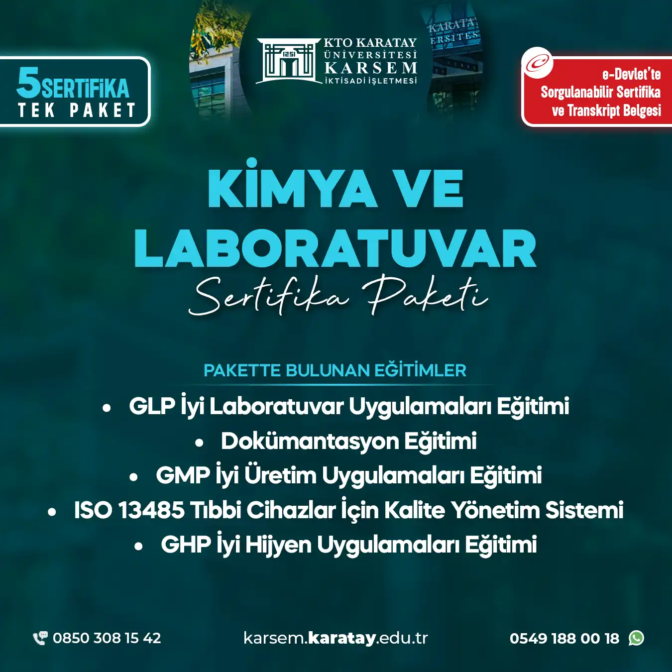 Kimya Ve Laboratuvar Sertifika Paket Programı