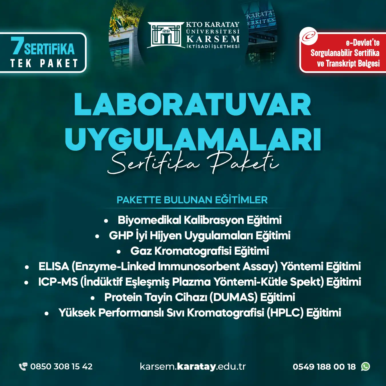 Laboratuvar Uygulamaları Sertifika Paket Programı