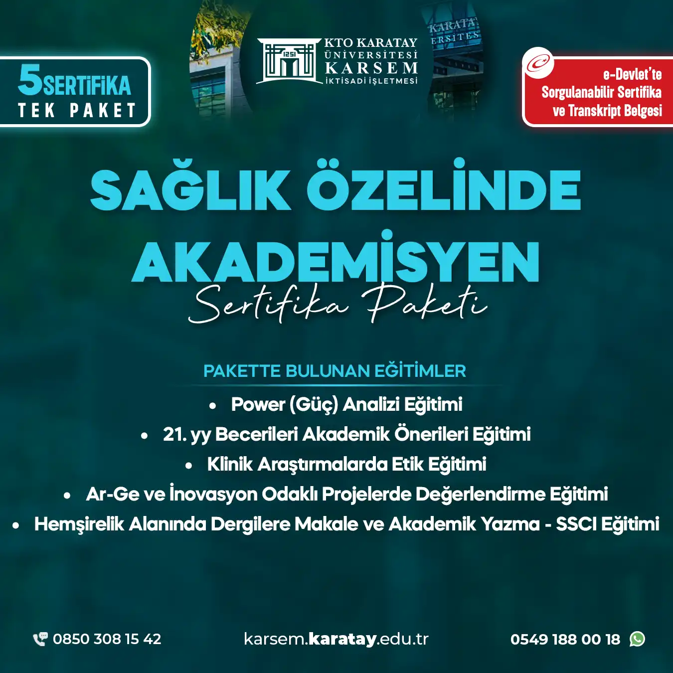 Sağlık Özelinde Akademisyen Sertifika Paket Programı