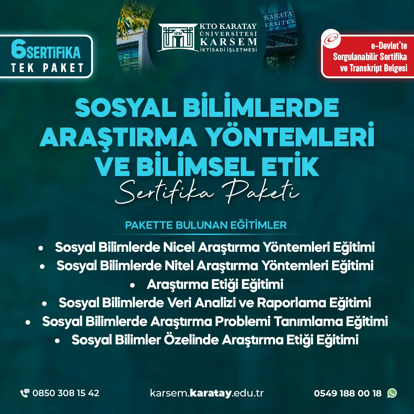 Sosyal Bilimlerde Araştırma Yöntemleri Ve Bilimsel Etik Sertifika Paket Programı