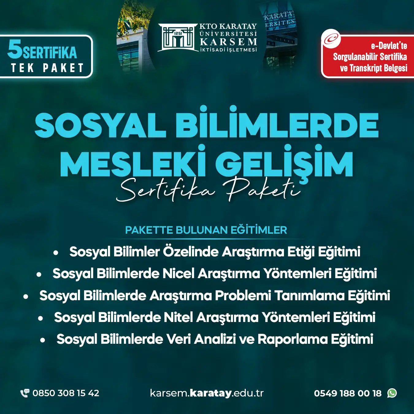 Sosyal Bilimlerde Mesleki Gelişim Sertifika Paket Programı