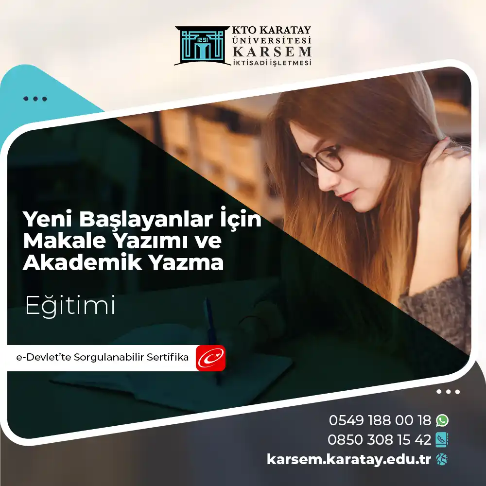 Yeni Başlayanlar İçin Makale Yazımı ve Akademik Yazma Eğitimi Sertifika Programı
