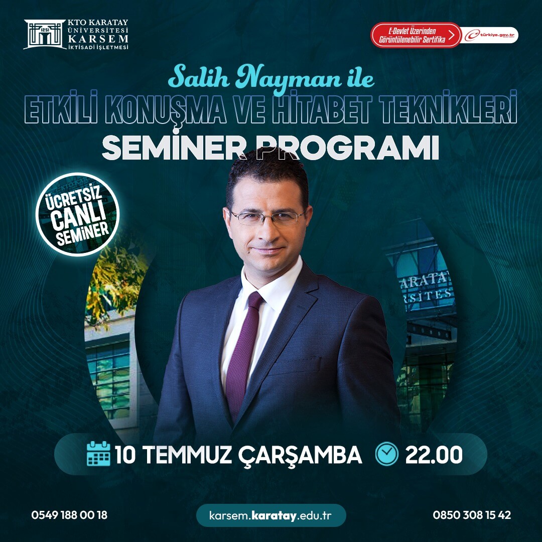 Salih Nayman ile Etkili Konuşma ve Hitabet Teknikleri Seminer Programı