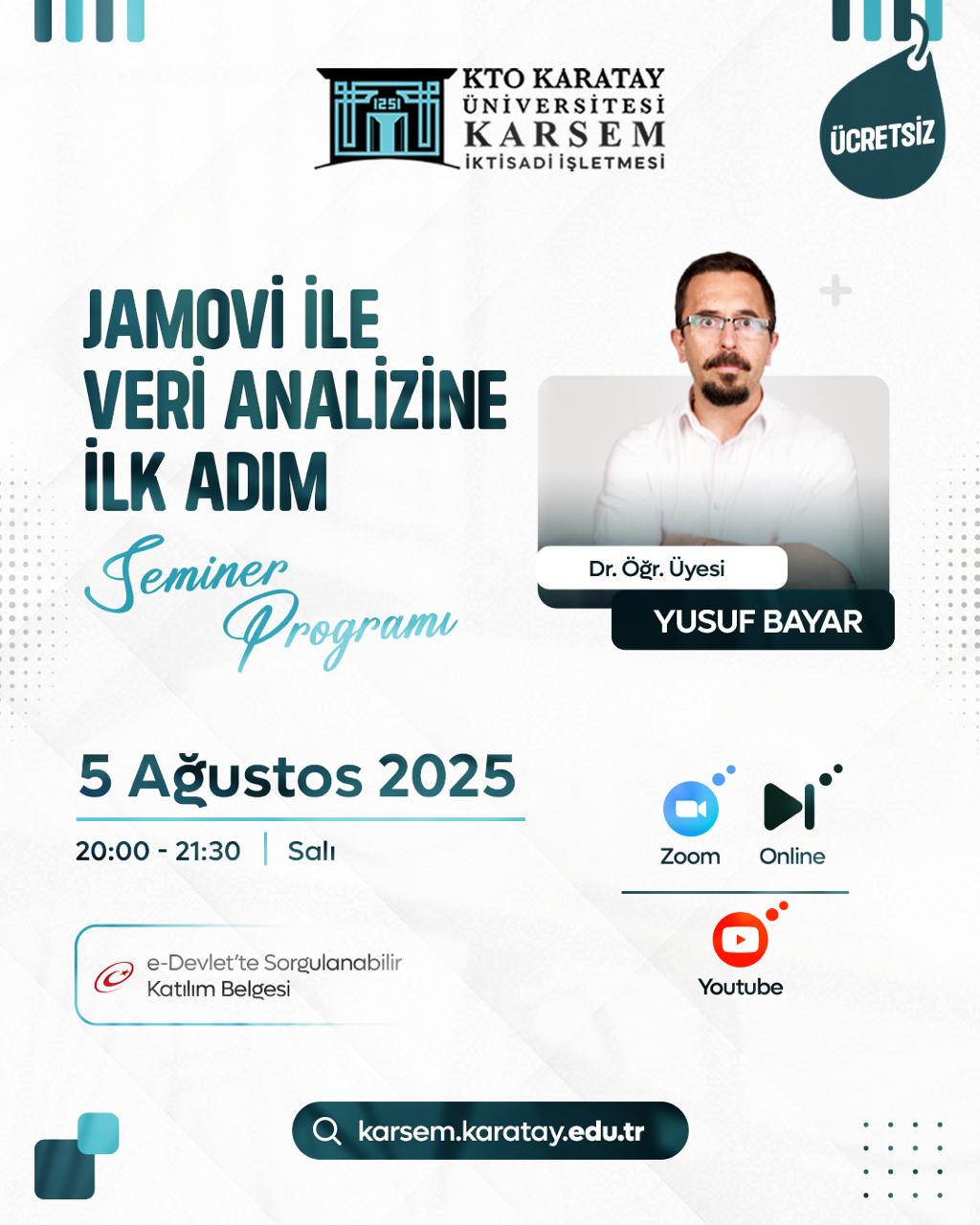 Jamovi İle Veri Analizine Giriş Seminer Programı