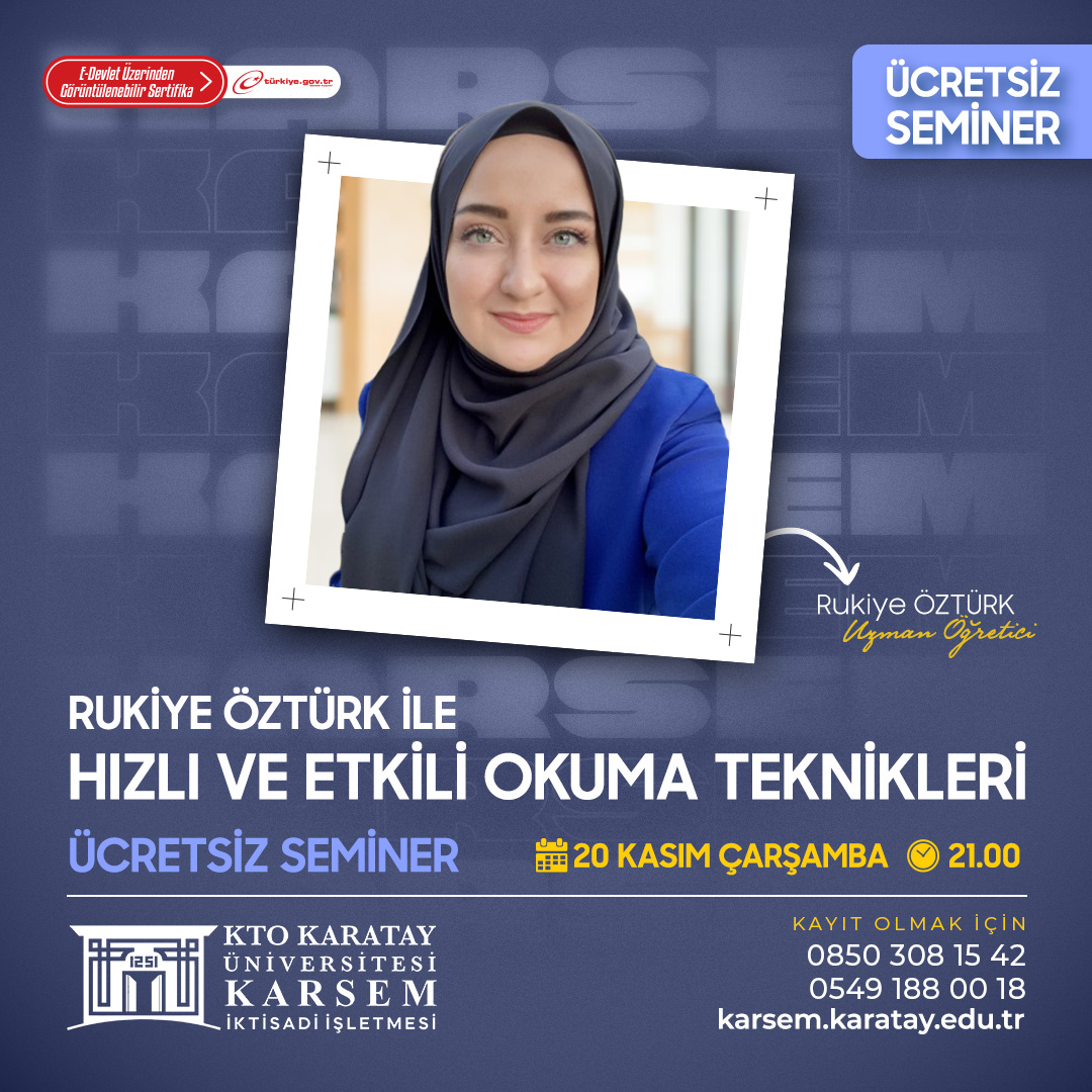Rukiye ÖZTÜRK ile Hızlı ve Etkili Okuma Teknikleri